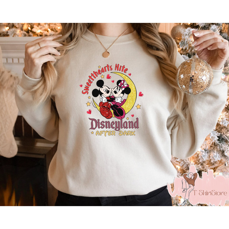 Sweatheart Nite Disneyland Sweatshirt, Disney After Dark Sweater, Mickey and Minnie, Disney Couple Hoodie, Disneyworld