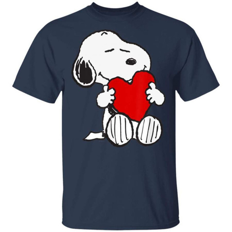 Peanuts Valentine Snoopy Hugging Heart T-Shirt