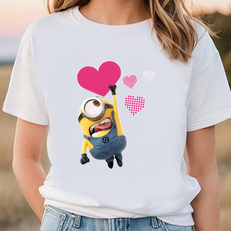 Minion With Heart Valentines Day T-shirts