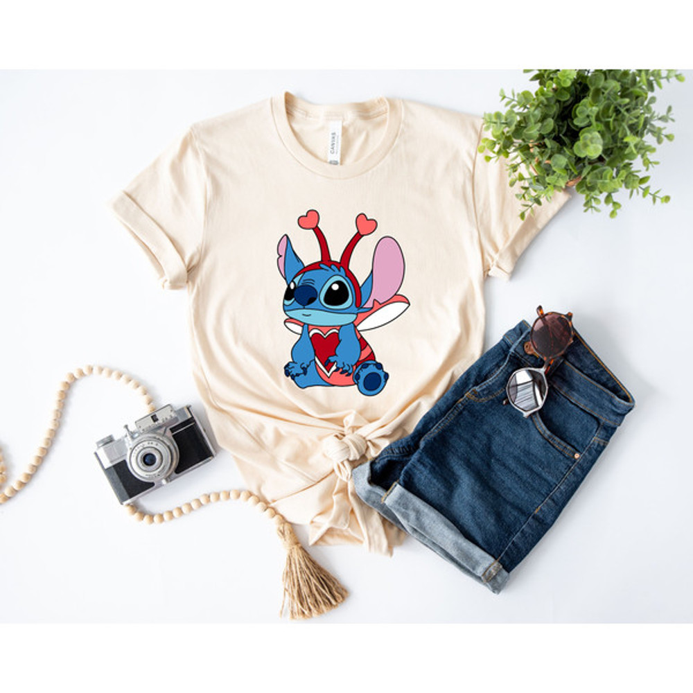 Valentine Disney Stitch Bug Shirt, Valentine Stitch Heart T-Shirt, Valentines Day Shirt, Disney Matching Shirt