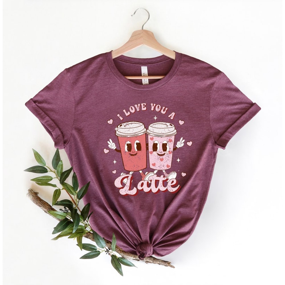 Retro Valentines Day Shirt, Valentines Day Shirts For Woman, Latte Valentine Shirt, Valentines Day Gift