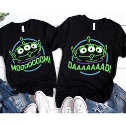 retro 90s alien toy story mom dad shirt / disney father mother matching t-shirt / mother's day shirt / father's day gift