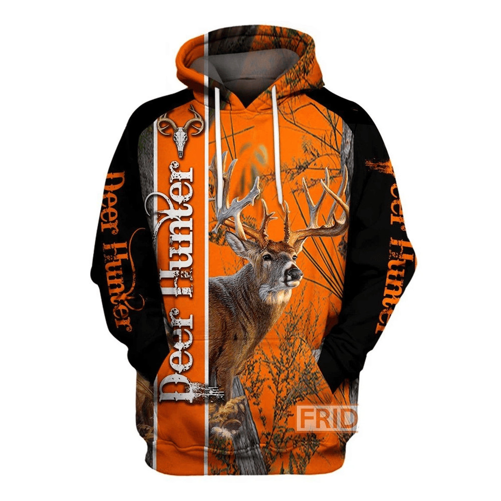 Personalized Hunting Deer Hunter Art Hunting - 3D Printed Pullover Hoodie