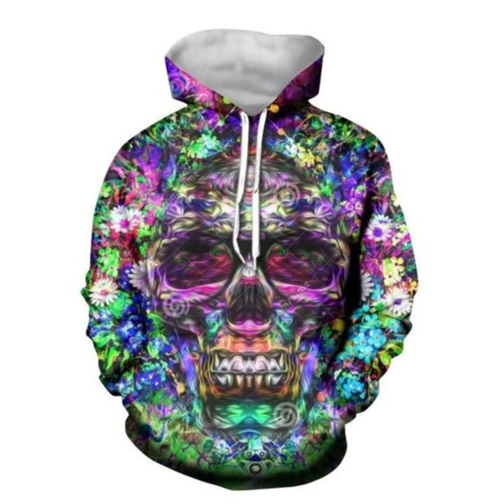 Candy Skull Hoodie 3D, Personalized All Over Print Hoodie 3D