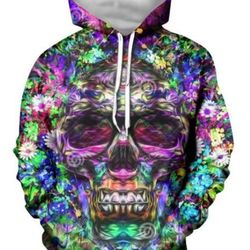 candy skull hoodie 3d, personalized all over print hoodie 3d