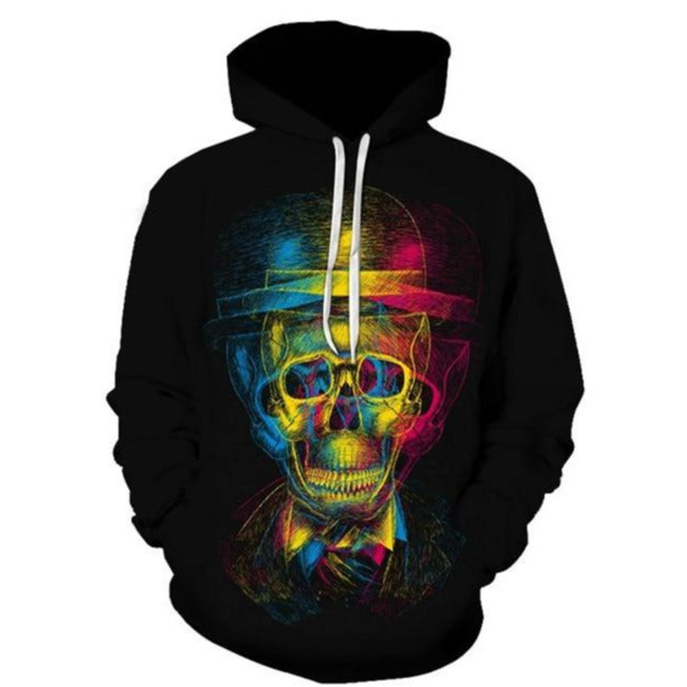 Digital Skull Hoodie 3D, Personalized All Over Print Hoodie 3D V1