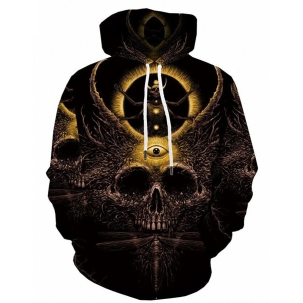 Demon Hunter Skull Hoodie 3D, Personalized All Over Print Hoodie 3D
