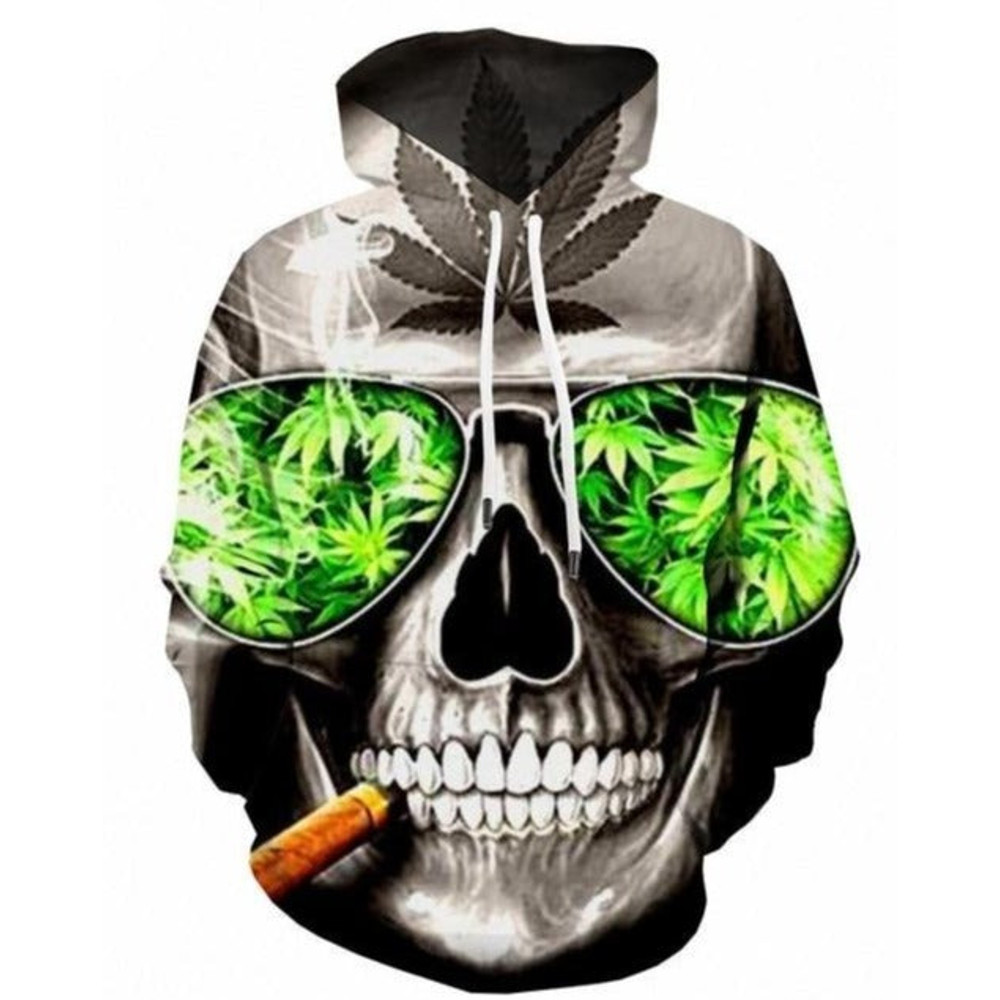 Smoking Skull Hoodie 3D, Personalized All Over Print Hoodie 3D