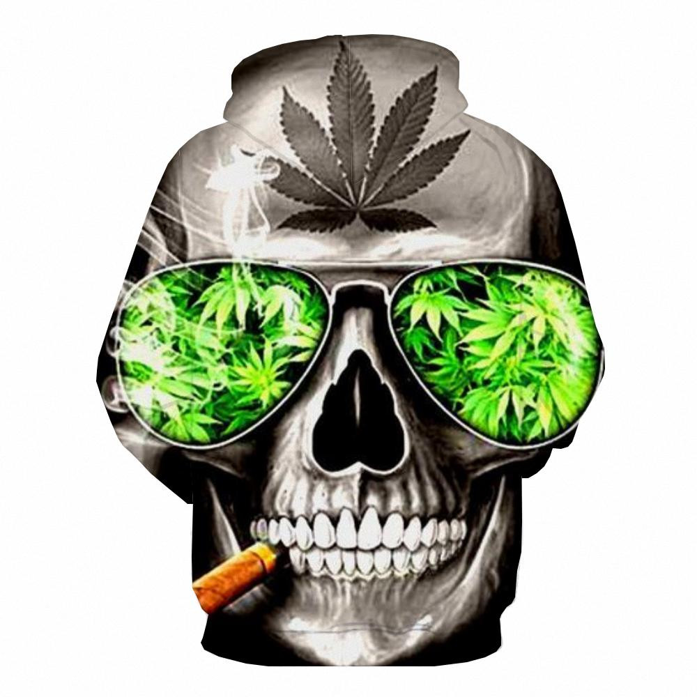 Smoking Skull Hoodie 3D, Personalized All Over Print Hoodie 3D