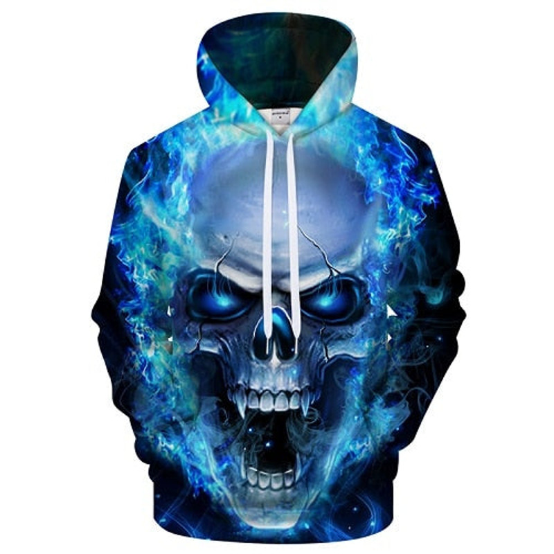 Skull 3D Effect Hoodie 3D, Personalized All Over Print Hoodie 3D