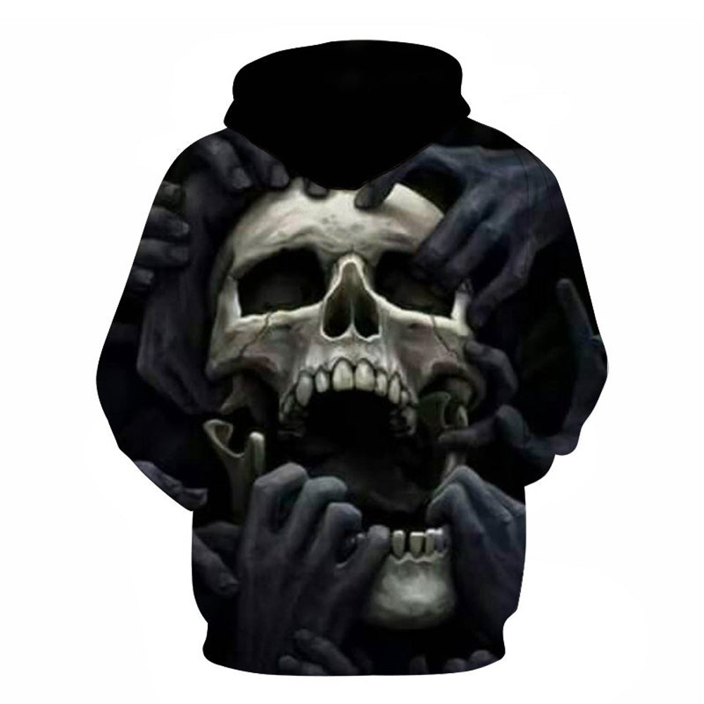 Black & White Skull Hoodie 3D, Personalized All Over Print Hoodie 3D