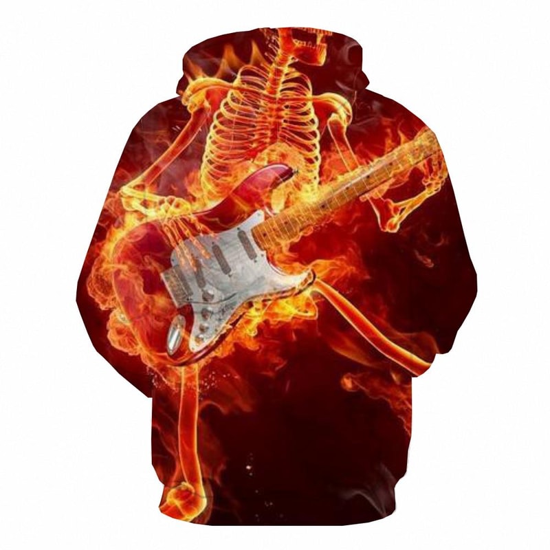 Guitar From Hell Hoodie 3D, Personalized All Over Print Hoodie 3D