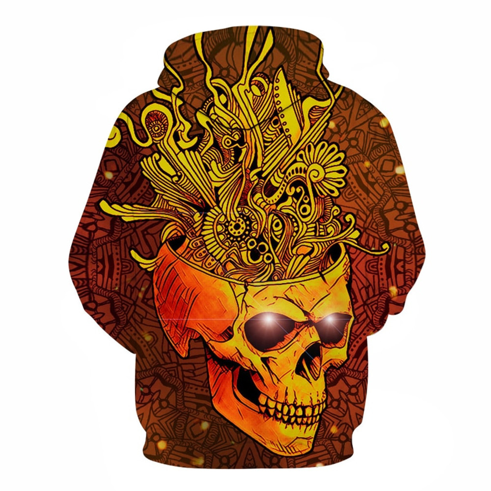 Creative Skull Hoodie 3D, Personalized All Over Print Hoodie 3D