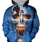 Blue Skull Hoodie 3D, Personalized All Over Print Hoodie 3D