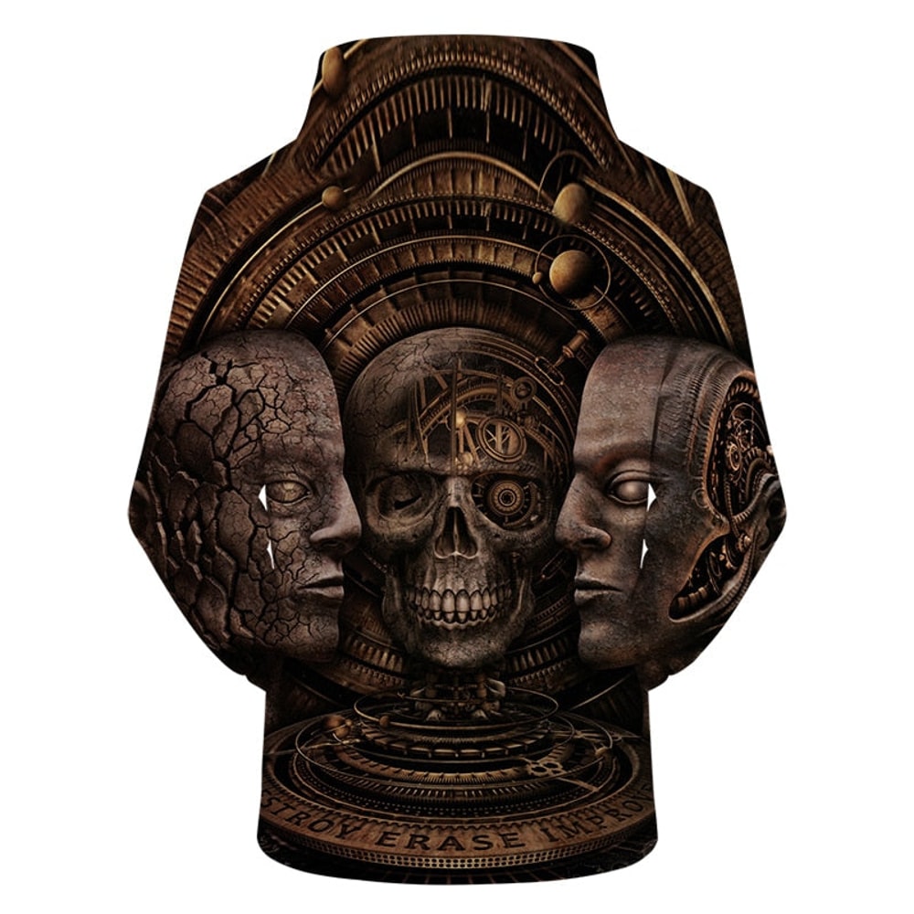 Rebel Boys Skull Hoodie 3D, Personalized All Over Print Hoodie 3D