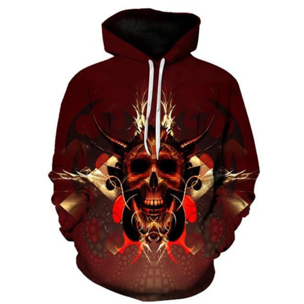 Famous Demon Skull Hoodie 3D, Personalized All Over Print Hoodie 3D