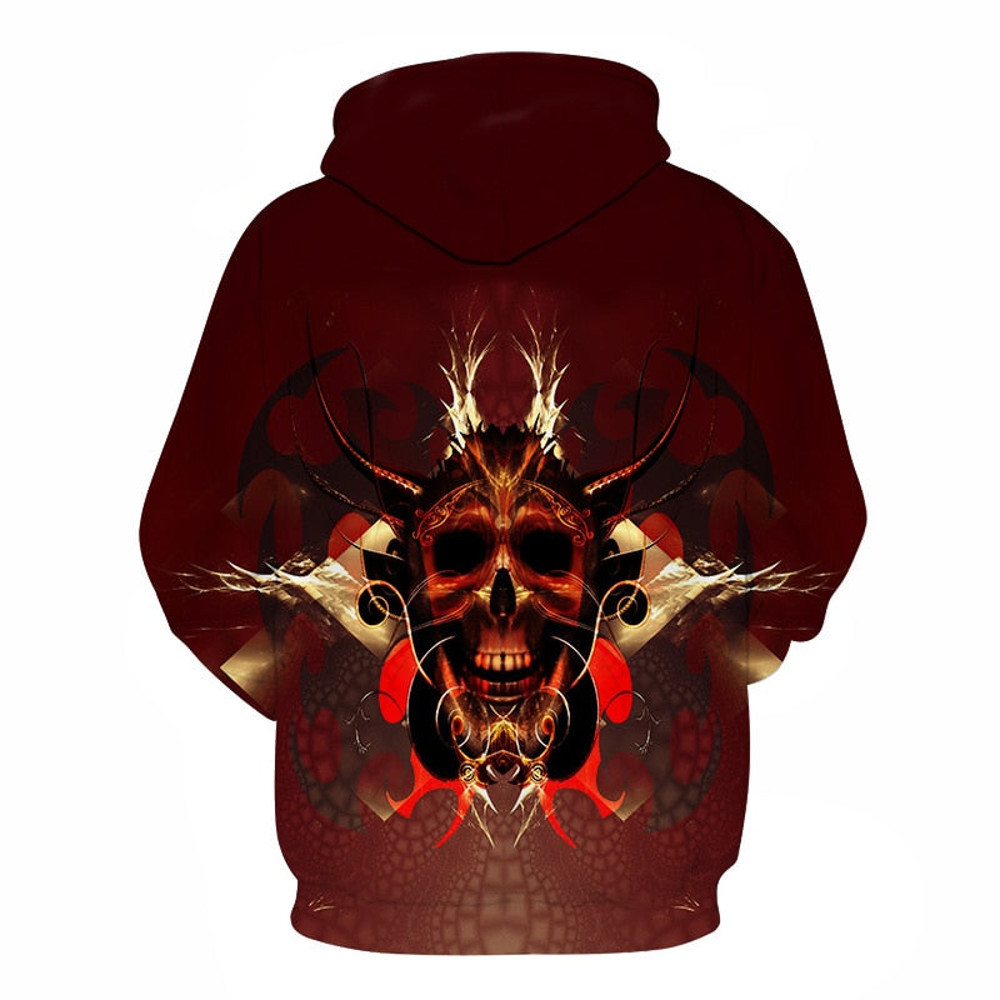 Famous Demon Skull Hoodie 3D, Personalized All Over Print Hoodie 3D