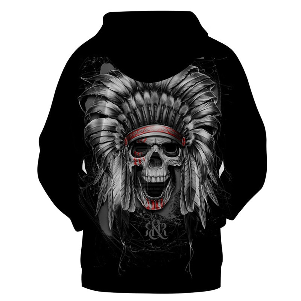 Skull Black Hoodie 3D, Personalized All Over Print Hoodie 3D