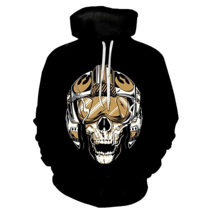 All Season Skull Biker Skull Hoodie 3D, Personalized All Over Print Hoodie 3D