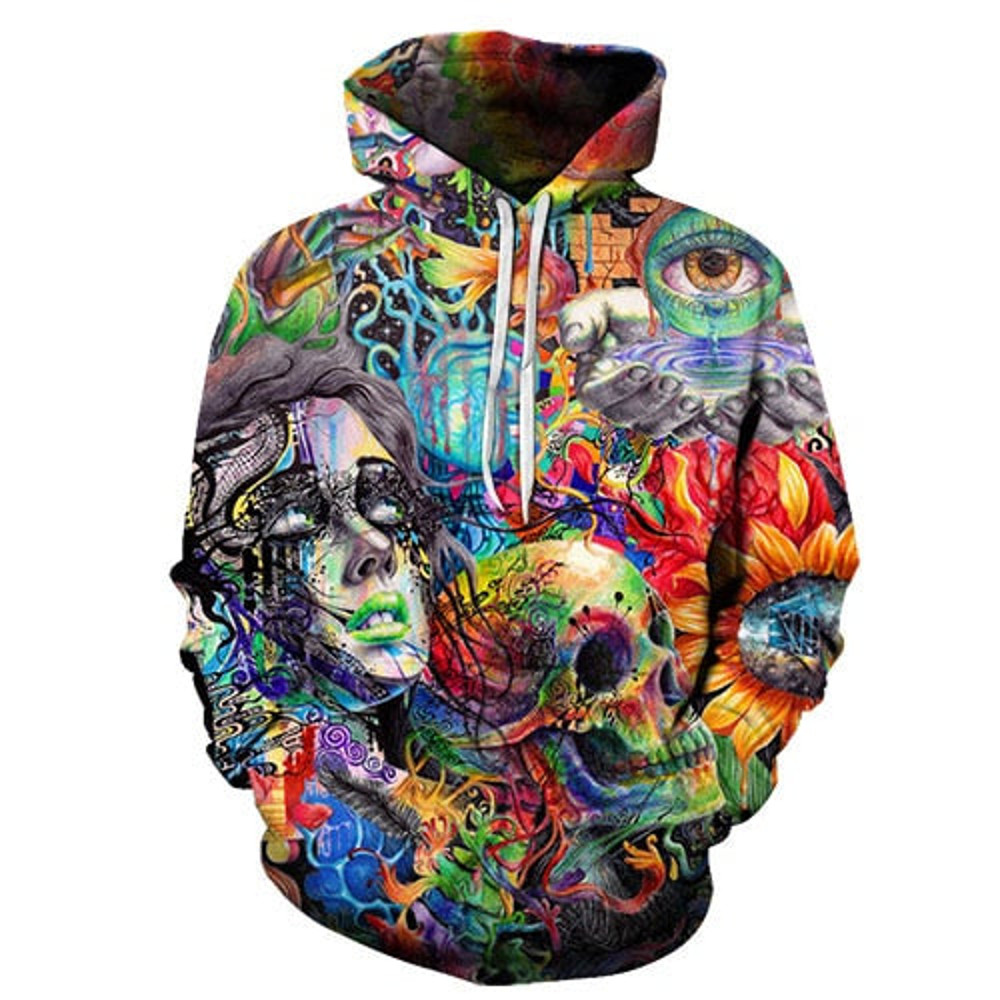 Women With Skull Hoodie 3D, Personalized All Over Print Hoodie 3D