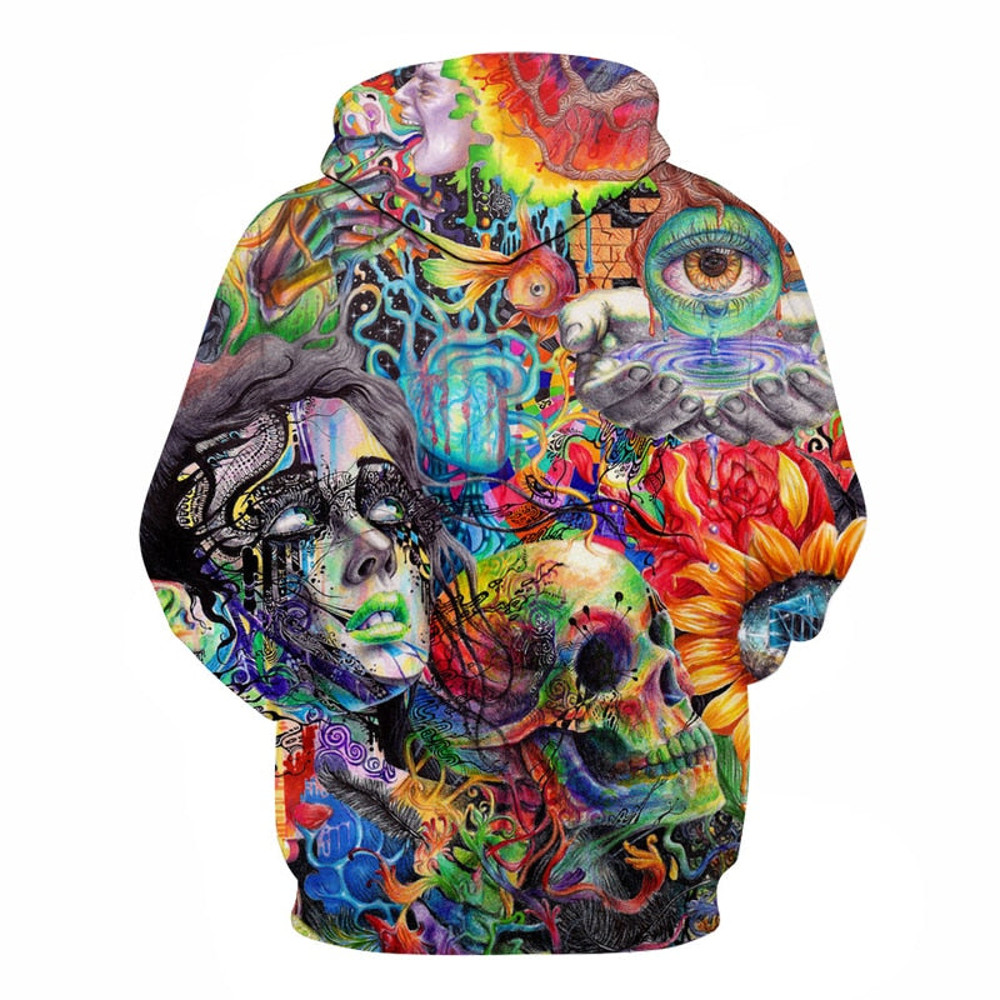 Women With Skull Hoodie 3D, Personalized All Over Print Hoodie 3D