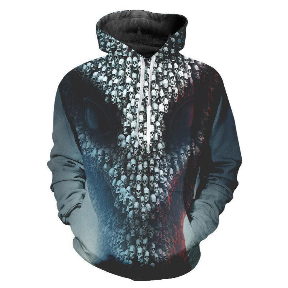Skull Evil Alien Hoodie 3D, Personalized All Over Print Hoodie 3D