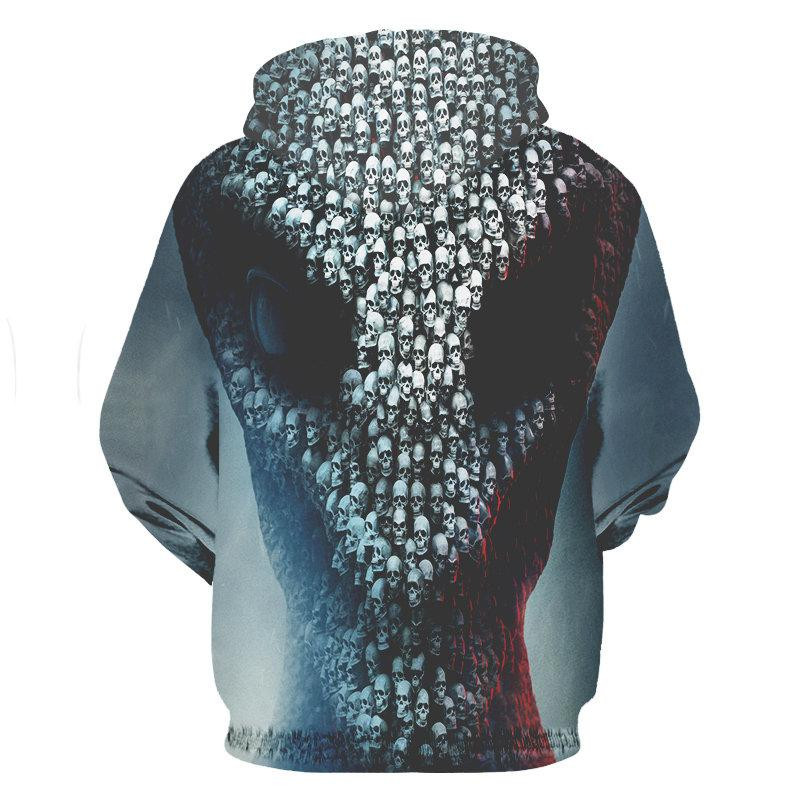Skull Evil Alien Hoodie 3D, Personalized All Over Print Hoodie 3D