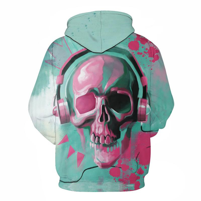 Skull Pink Music Hoodie 3D, Personalized All Over Print Hoodie 3D