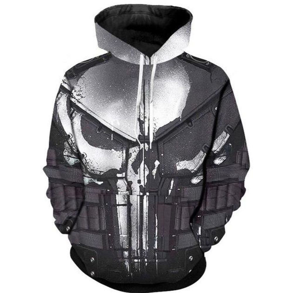 Skull The Punisher Hoodie 3D, Personalized All Over Print Hoodie 3D