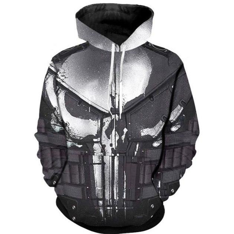 Skull The Punisher Hoodie 3D, Personalized All Over Print Hoodie 3D