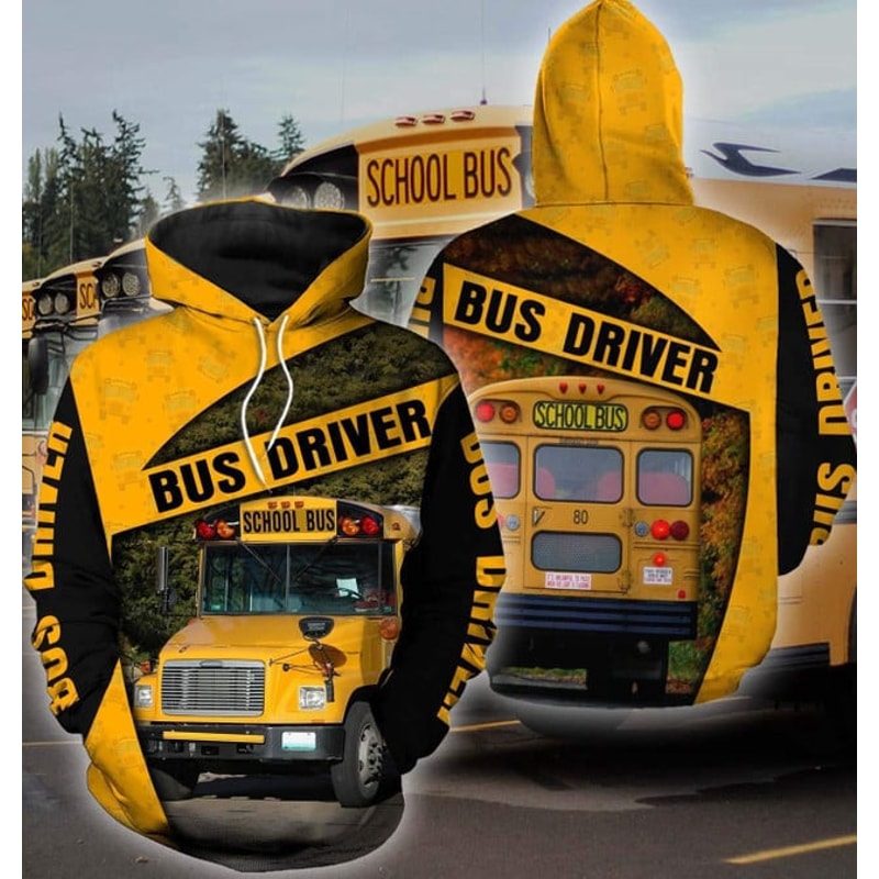 School Bus Driver Hoodie 3D, Personalized All Over Print Hoodie 3D