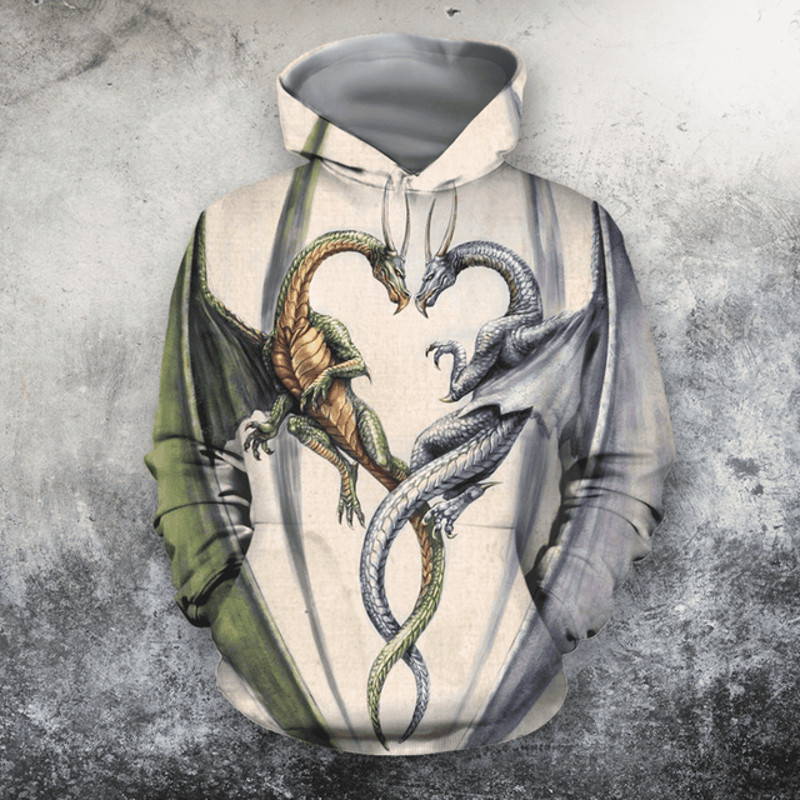 Dragon Heart Hoodie 3D, Personalized All Over Print Hoodie 3D