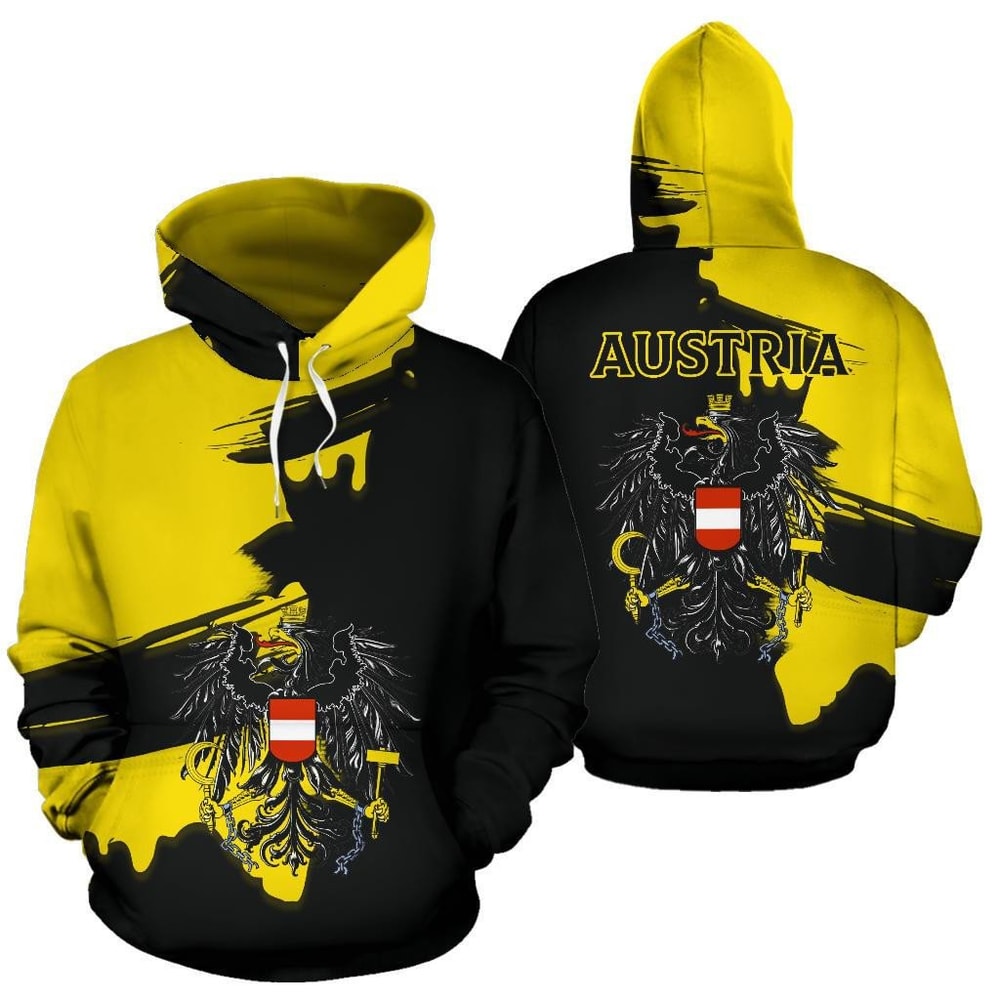 Austria Coat Of Arms Unique Scratch Style Hoodie 3D, Personalized All Over Print Hoodie 3D V3.jpeg