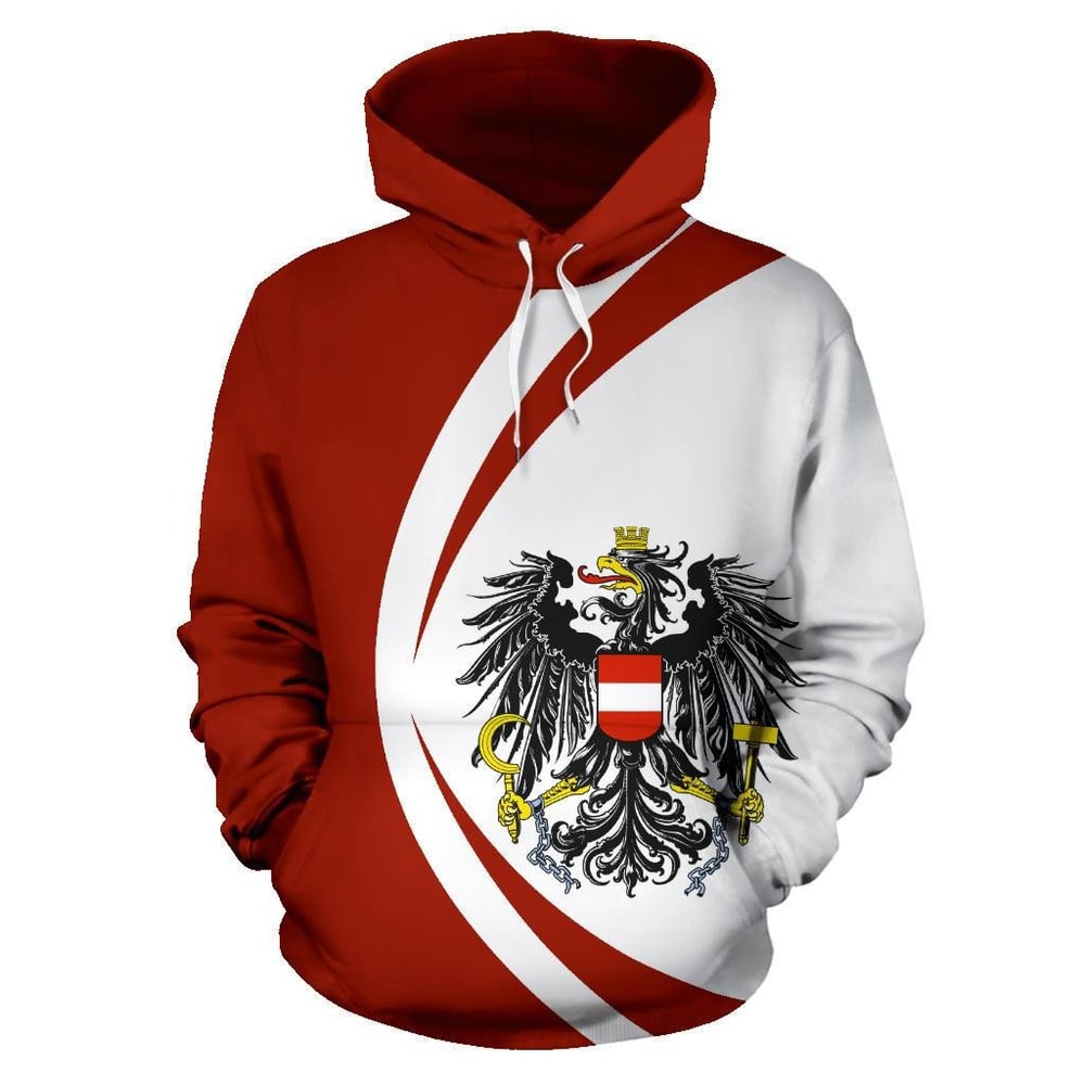 Austria Coat Of Arms Circle Style Hoodie 3D, Personalized All Over Print Hoodie 3D