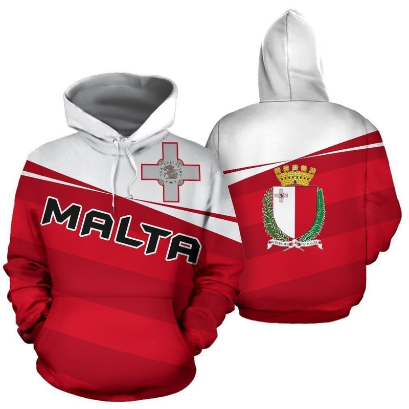 Malta Coat Of Arms Vivian Style Hoodie 3D, Personalized All Over Print Hoodie 3D