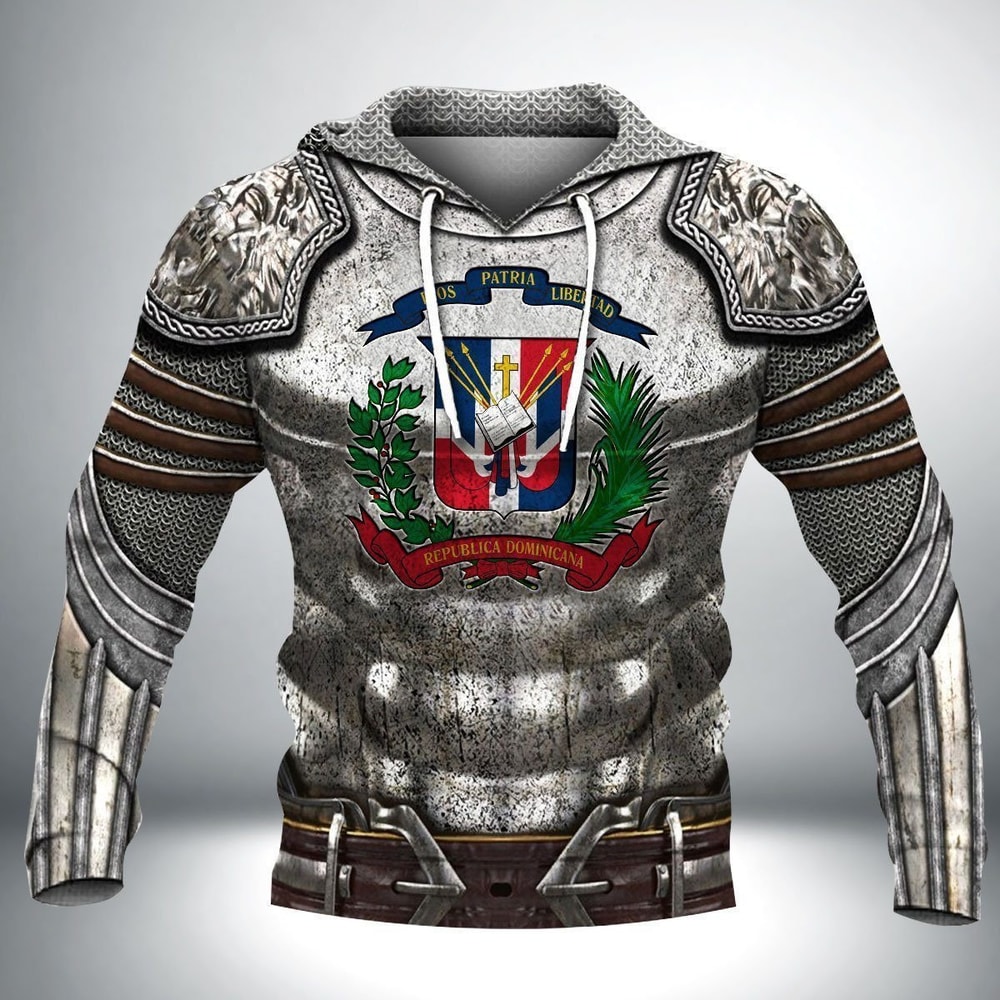 Dominican Republic Christmas Coat Of Arms X Style Hoodie 3D, Personalized All Over Print Hoodie 3D
