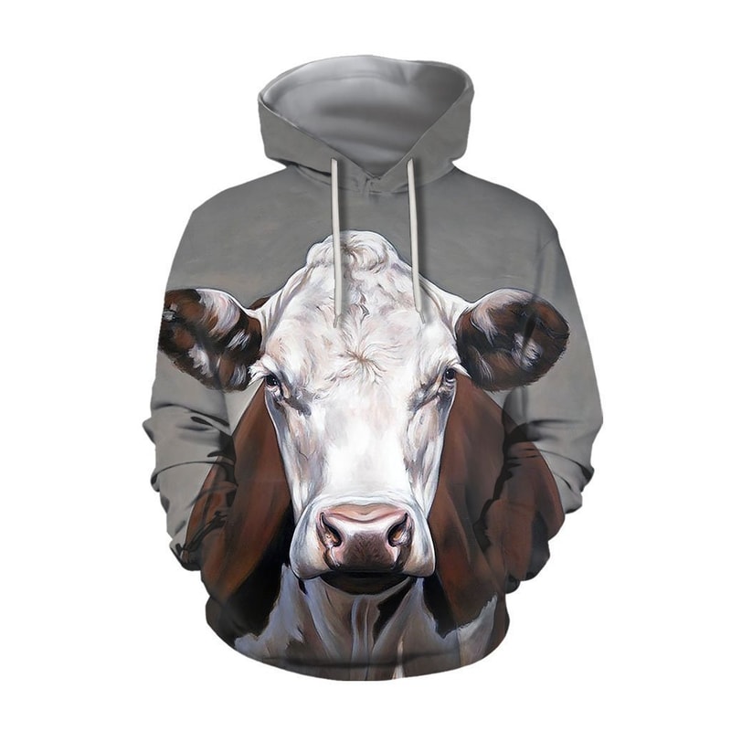 Beautiful Cow Face Hoodie 3D, Personalized All Over Print Hoodie 3D