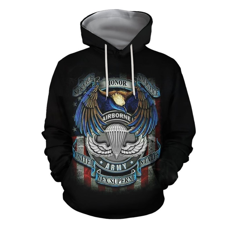 3D Printed Airborne Hoodie 3D, Personalized All Over Print Hoodie 3D
