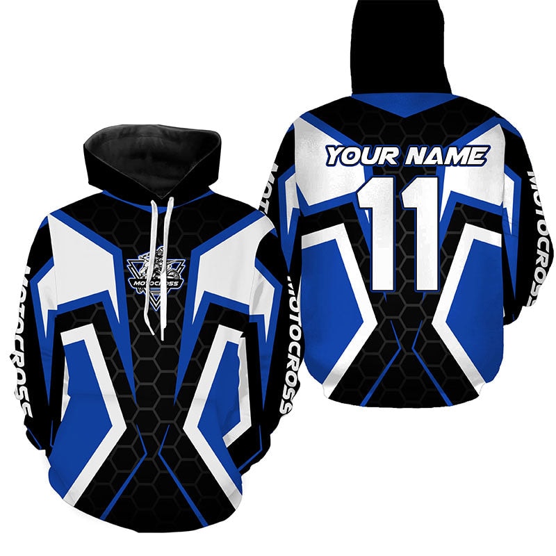 Blue Dirt Bike For Adult UV Hoodie 3D, Personalized All Over Print Hoodie 3D