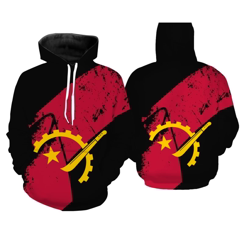 Angola Flag Hoodie 3D, Personalized All Over Print Hoodie 3D