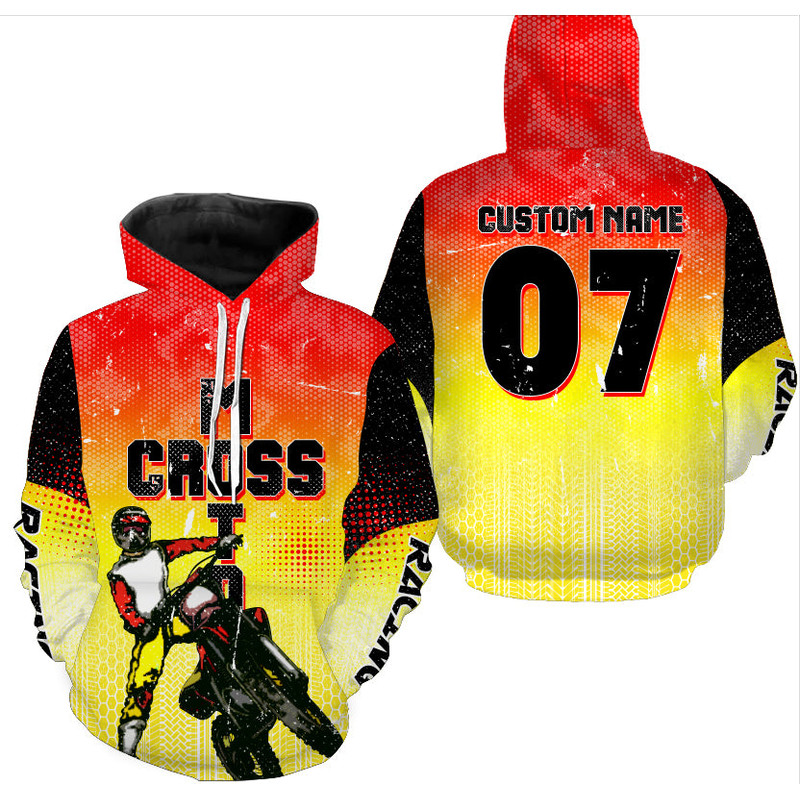 Motocross Adult UV Dirt Bike Racing Motorcycle Hoodie 3D, Personalized All Over Print Hoodie 3D