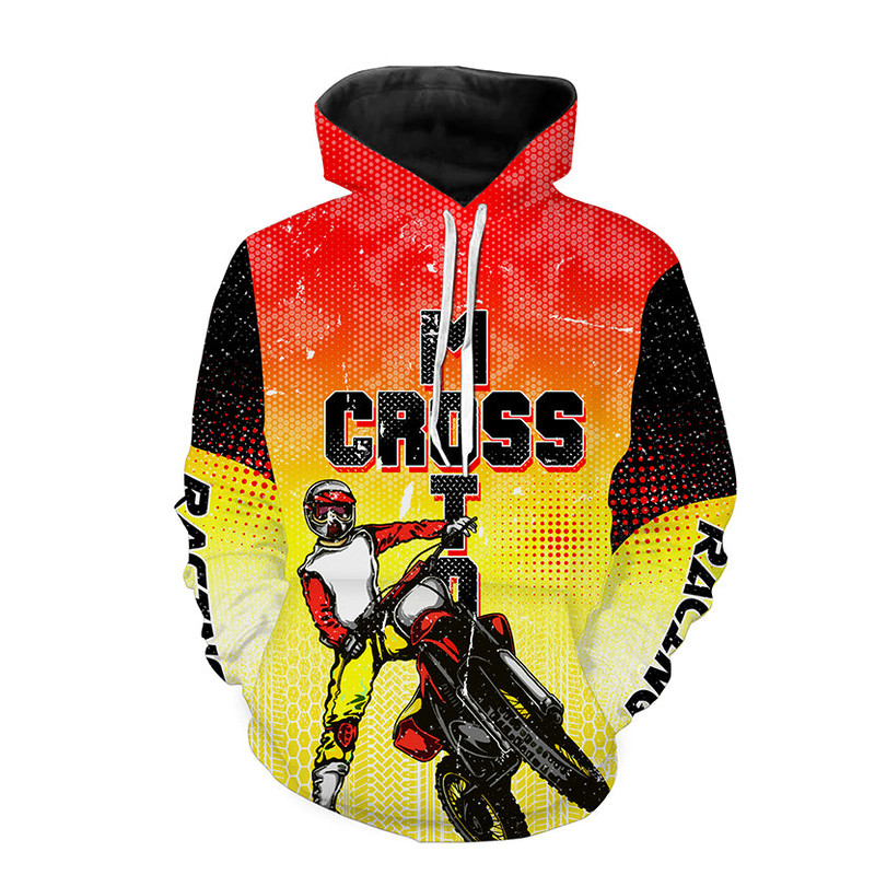 Motocross Adult UV Dirt Bike Racing Motorcycle Hoodie 3D, Personalized All Over Print Hoodie 3D