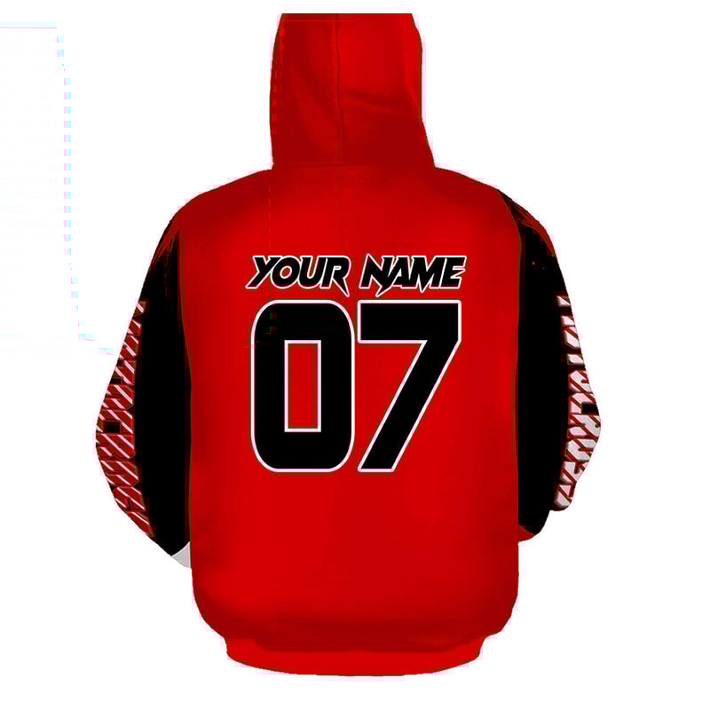 Red Motocross UV Adult Dirt Bike Off-Road Motorcycle Hoodie 3D, Personalized All Over Print Hoodie 3D
