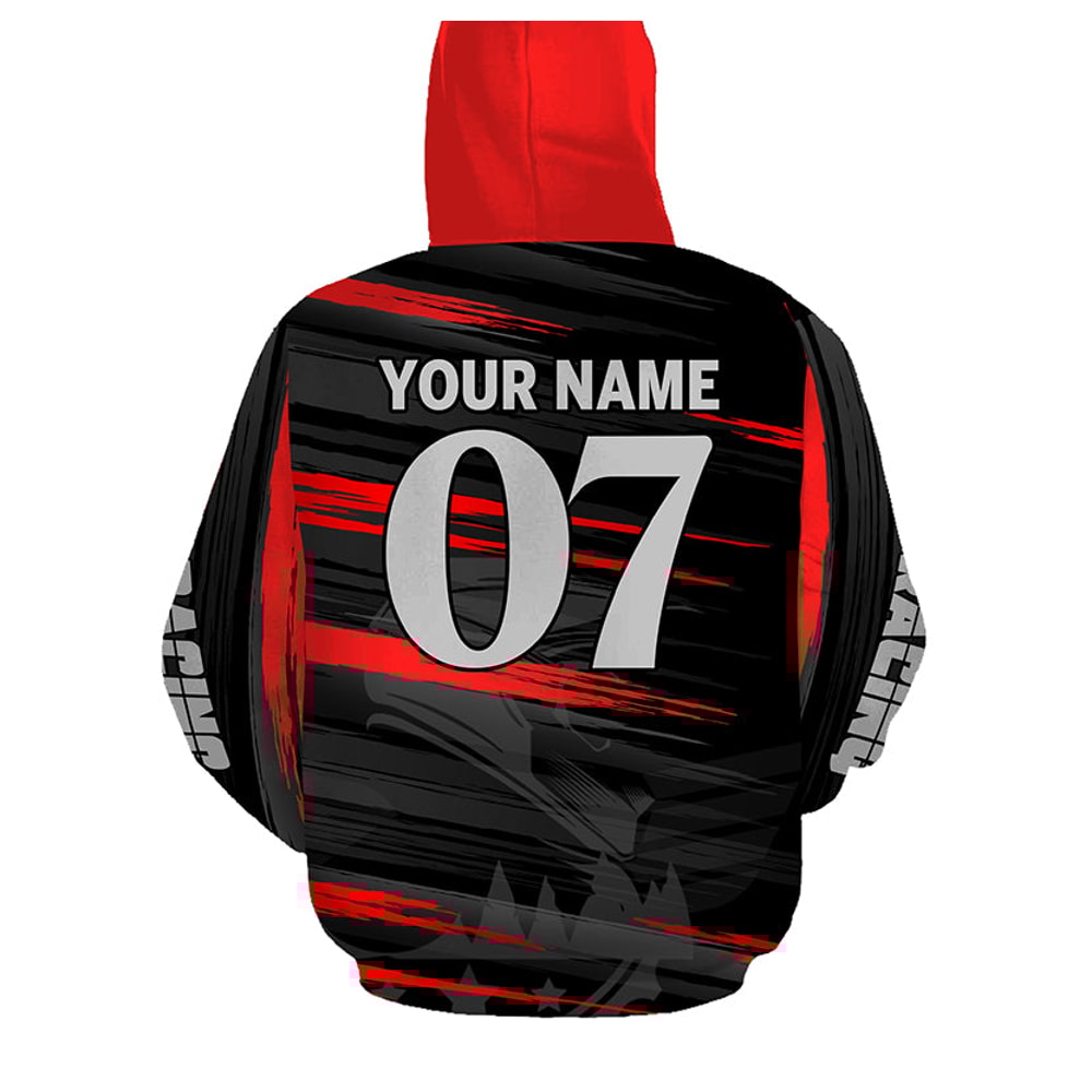 Red Motocross For Biker Off-Road Motorcycle Hoodie 3D, Personalized All Over Print Hoodie 3D