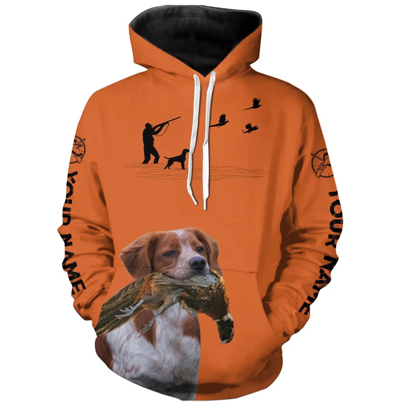 Best Pheasant Hunting Dogs Orange Hoodie 3D, Personalized All Over Print Hoodie 3D