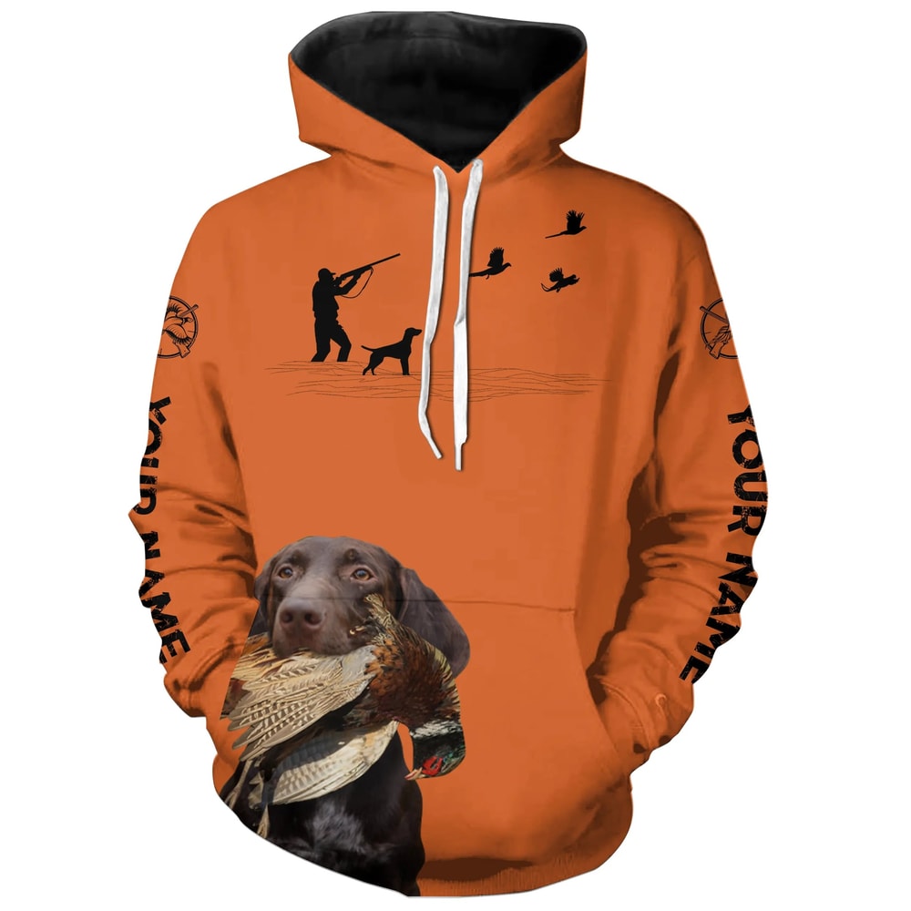 Best Pheasant Hunting Dogs Orange Hoodie 3D, Personalized All Over Print Hoodie 3D V2