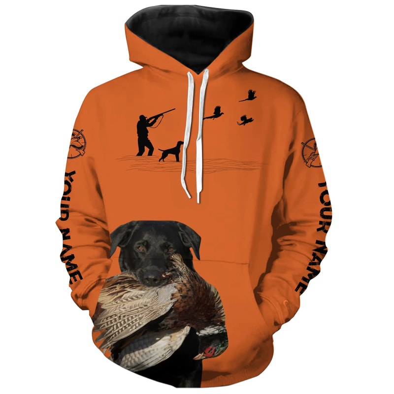 Best Pheasant Hunting Dogs Orange Hoodie 3D, Personalized All Over Print Hoodie 3D V4