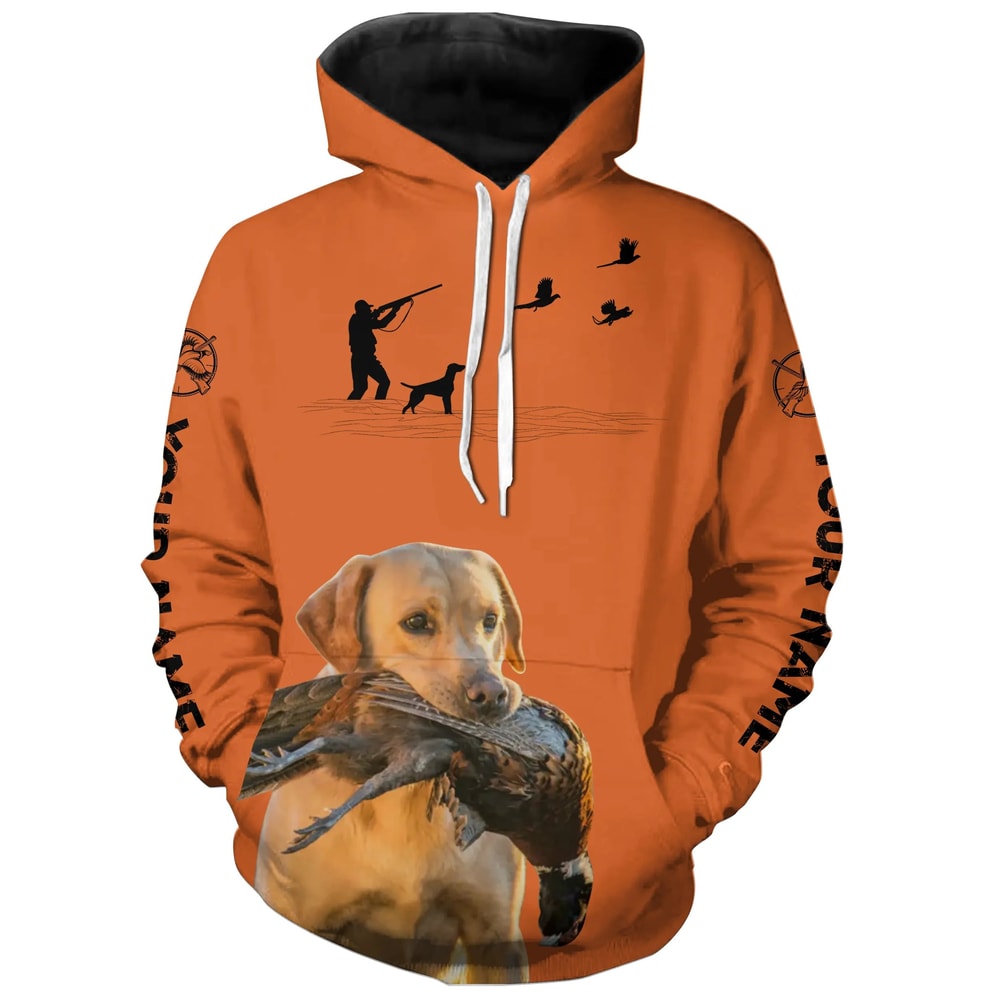 Best Pheasant Hunting Dogs Orange Hoodie 3D, Personalized All Over Print Hoodie 3D V5