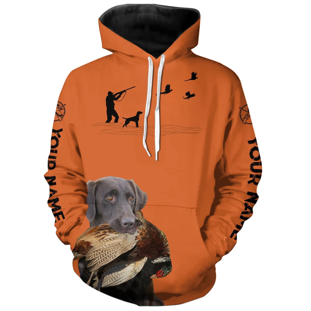 Best Pheasant Hunting Dogs Orange Hoodie 3D, Personalized All Over Print Hoodie 3D V6