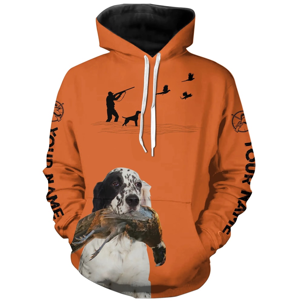 Best Pheasant Hunting Dogs Orange Hoodie 3D, Personalized All Over Print Hoodie 3D V8